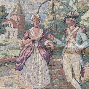 19 x 19 Courting Tapestry Appears New In Good Shape